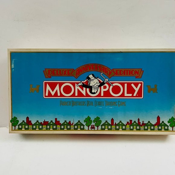 Vintage Monopoly Deluxe Anniversary Edition 1991 Board Game Hasbro New - Picture 2 of 9
